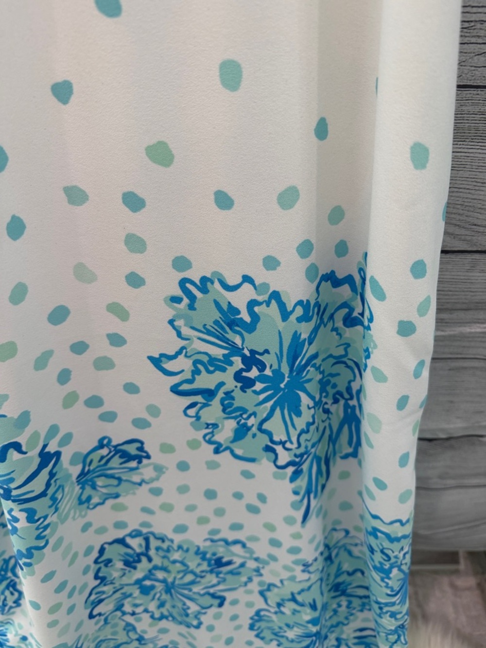 Lilly Pulitzer White and Blue Crochet Halter Floral Maxi Dress - Picture 3 of 9